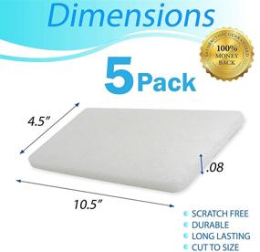 img 3 attached to 🧽 Large Non-Abrasive White Cleaning Scrubbing Pads 5 Pack - Multi-Purpose Glass Shower Scouring Sponges, 10" x 4.5" - Compatible with Universal Holders