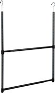 👕 black 23-inch oceanstar 2-tier portable adjustable closet hanger rod логотип