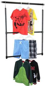 img 1 attached to 👕 Black 23-inch Oceanstar 2-Tier Portable Adjustable Closet Hanger Rod