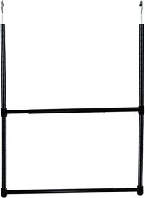 img 2 attached to 👕 Black 23-inch Oceanstar 2-Tier Portable Adjustable Closet Hanger Rod