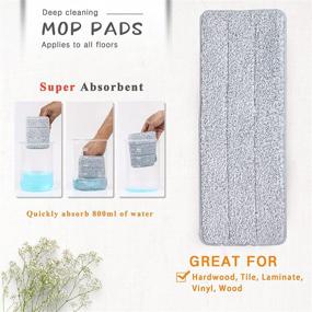 img 2 attached to 🧹 Oshang Flat Mop Head Refill 2 Pack - White and Grey - Microfiber Cleaning Pads - Replacement Mop Pads for Oshang Squeeze Flat Mop
