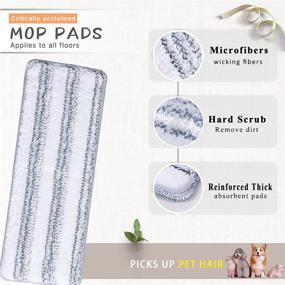 img 3 attached to 🧹 Oshang Flat Mop Head Refill 2 Pack - White and Grey - Microfiber Cleaning Pads - Replacement Mop Pads for Oshang Squeeze Flat Mop