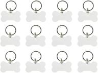 10-pack blank white polymer craft bone dog tag key chain - sublimation dye heat thermal transfer - 1-inch x 0.5-inch (2.5 x 1 x 0.2cm) logo