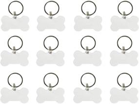 img 4 attached to 10-Pack Blank White Polymer Craft Bone Dog Tag Key Chain - Sublimation Dye Heat Thermal Transfer - 1-inch x 0.5-inch (2.5 x 1 x 0.2cm)