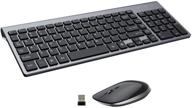 💻 fenifox wireless keyboard and mouse: dual system switching, double ergonomic design, whisper-quiet - ideal for pc desktop, macos, and windows - silver white (grey black) logo