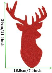 img 3 attached to 🦌 Jumbo Christmas Deer Head Iron on Patches - 2 Pack Red Sequin Appliques for DIY Motif Family Christmas Tops and Home Decor