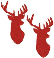 🦌 jumbo christmas deer head iron on patches - 2 pack red sequin appliques for diy motif family christmas tops and home decor logo