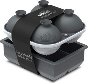 img 4 attached to 🧊 Samuelworld Ice Cube Trays - Jumble Big Cubes & 2.5 inches Large Sphere Ice Mold Combo - Perfect for Whiskey and Cocktails, Efficiently Keeps Drinks Refreshingly Chilled (Grey)