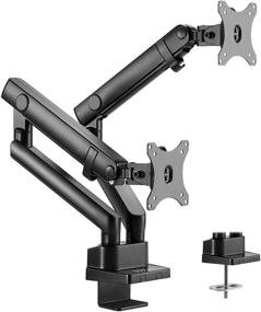 img 4 attached to 🖥️ VIVO Premium Aluminum Full Motion Dual Monitor Desk Mount Stand - Lift Engine Arm, Fits 32 inch Screens, STAND-V102BB