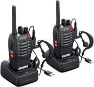 📞 esynic rechargeable walkie talkies: long range two-way radios with earpieces - 2pcs, 16 channel uhf, usb cable charging, transceiver with flashlight logo