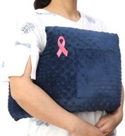breast cancer surgery recovery support pillow for mastectomy, lumpectomy, and reconstruction - chest healing protector and post-surgery patient care (blue) logo