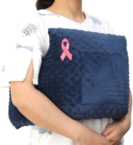 img 4 attached to Breast Cancer Surgery Recovery Support Pillow for Mastectomy, Lumpectomy, and Reconstruction - Chest Healing Protector and Post-Surgery Patient Care (Blue)