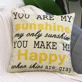 img 1 attached to 🏡 Set of 4 LEIOH Farmhouse Decorative Pillow Covers - Home Sweet Home Inspirational Quotes - Sofa Throw Pillow Covers - Cushion Cover 18 x 18 Inc