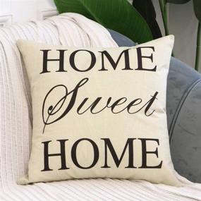 img 3 attached to 🏡 Set of 4 LEIOH Farmhouse Decorative Pillow Covers - Home Sweet Home Inspirational Quotes - Sofa Throw Pillow Covers - Cushion Cover 18 x 18 Inc