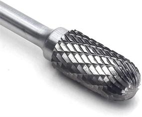 img 2 attached to 🛠️ YUFUTOL SC-5L6 Tungsten Carbide Burr - High Performance 6" Double Cut Carbide Burr File for Precision Finishing, 1/2" Dia X 1" Length Cutter, with 1/4" Shank Dia Cylinder and Ball Nose Shape, 1pcs