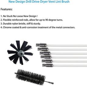 img 2 attached to 🔥 Efficient 24FT Dryer Vent Cleaning Kit with Rotary Lint Brush - 12-Piece Duct Cleaning System for Reliable Results