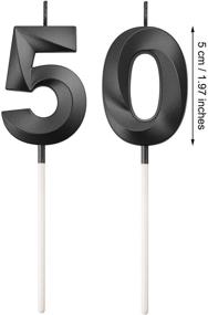 img 3 attached to Black 50th Birthday Numeral Candles - Happy Birthday Cake Topper for Party & Anniversary Celebration