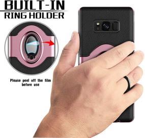 img 3 attached to Stylish Rose Gold Samsung Galaxy S8 Case with eSamcore Ring Holder Kickstand and Dashboard Magnetic Phone Car Mount