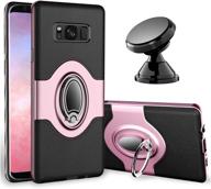 stylish rose gold samsung galaxy s8 case with esamcore ring holder kickstand and dashboard magnetic phone car mount logo