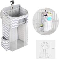 tofoan gray & white hanging diaper caddy: efficient nursery organizer for crib, playard, changing table, and wall storage logo