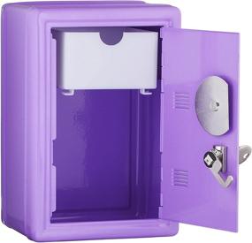 img 3 attached to 🔒 Secure Purple Metal Kids Safe Bank with Key and Combination Lock