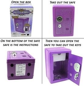 img 1 attached to 🔒 Secure Purple Metal Kids Safe Bank with Key and Combination Lock