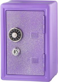 img 4 attached to 🔒 Secure Purple Metal Kids Safe Bank with Key and Combination Lock