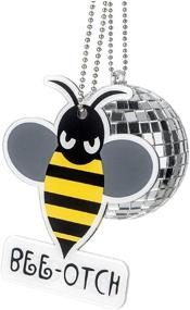 img 4 attached to 🐝 CH trade Fashion Bumblebee Car Pendant Decor Ornament Hanging Gift Rear View Mirror Accessories Auto Interior Dangle - Yellow - 3.4 x 3.2 x 0.15 inches