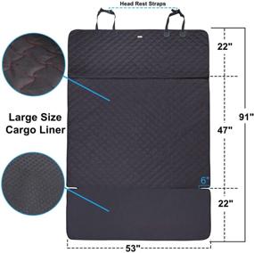 img 3 attached to BABYLTRL SUV Cargo Liner for Dogs: Waterproof Cover with Bumper Flap Protection - Quilted Dog Seat Mat 91''x53'' for Trucks, SUVs, Sedans & Vans - Machine Washable & Nonslip Backing