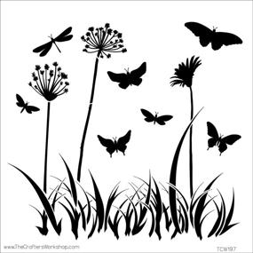 img 1 attached to CRAFTERS WORKSHOP 474730 Butterfly Meadow Template, 12x12-Inch for Delicate DIY Crafts