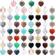 💖 diy crystal chakra beads: 60 heart shaped stone pendants - perfect for valentines day jewelry & crafts! logo