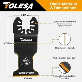 img 3 attached to TOLESA Oscillating Multitool Blade Carbide Saw Blades: Ideal for Hard Material, Metal, Nails, Bolts, and Screws - 3-Pack