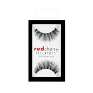 🍒 pack of 6 pairs red cherry #523 genuine false eyelashes - enhanced for seo logo