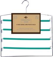 👖 closet complete aqua chrome 4 tier swing arm pant rack - organize your pants in style логотип