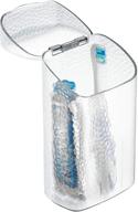 💡 organize and simplify: idesign 53450 rain toothbrush holder dental center for toothpaste, electric toothbrush, water flosser – clear bathroom countertop organizer logo