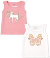 👚 adorable girls' graphic matchable tank tops: a double delight from the children's place logo