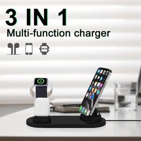 img 1 attached to 🔌 Fullpetree 3-in-1 Wireless Charging Station for Apple Products- Compatible with Apple Watch SE 6 5 4 3 2, AirPods Pro/2, and iPhone 12/11/Pro Max/X/XS/XR/8 Plus- QI Fast Charger Stand Dock