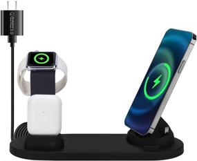 img 2 attached to 🔌 Fullpetree 3-in-1 Wireless Charging Station for Apple Products- Compatible with Apple Watch SE 6 5 4 3 2, AirPods Pro/2, and iPhone 12/11/Pro Max/X/XS/XR/8 Plus- QI Fast Charger Stand Dock