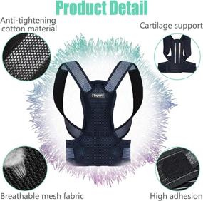 img 2 attached to 👍 Adjustable Posture Corrector for Women and Men - Sixport Back Brace | Comfortable Kyphosis Brace for Scoliosis, Humpback Correction | Ideal for Students, Children & Adults (29-32" Waistline)