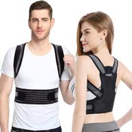 👍 adjustable posture corrector for women and men - sixport back brace | comfortable kyphosis brace for scoliosis, humpback correction | ideal for students, children & adults (29-32" waistline) логотип