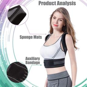 img 3 attached to 👍 Adjustable Posture Corrector for Women and Men - Sixport Back Brace | Comfortable Kyphosis Brace for Scoliosis, Humpback Correction | Ideal for Students, Children & Adults (29-32" Waistline)