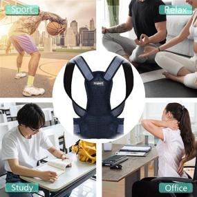 img 1 attached to 👍 Adjustable Posture Corrector for Women and Men - Sixport Back Brace | Comfortable Kyphosis Brace for Scoliosis, Humpback Correction | Ideal for Students, Children & Adults (29-32" Waistline)