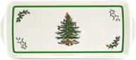 spode christmas tree festive sandwich plate 15 inches logo