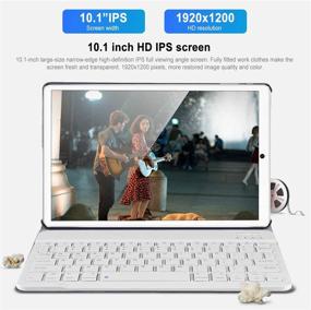 img 2 attached to 📱 Aoyodkg 10.1 inch 2 in 1 Tablet with Android 10.0, 4GB RAM, 64GB ROM, Keyboard Mouse, 13MP Dual SIM 4G/WiFi, 8000mAh, GPS, Bluetooth, Google Certified