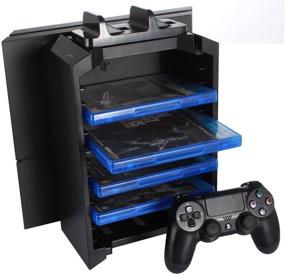 img 4 attached to 🎮 KONKY PS4 Game Storage Tower: Multifunctional Console Stand, Charger, and Storage Solution with Blue-Ray Film Storage and Dual USB Fast Charging Dock