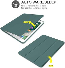 img 3 attached to 📱 BENTOBEN iPad 6th Generation Case, iPad 5th Generation Case with Pencil Holder, Premium Folio Foldable Stand Smart Auto Wake/Sleep Protective Tablet Case for Apple iPad 9.7" 2018/2017 in Midnight Green