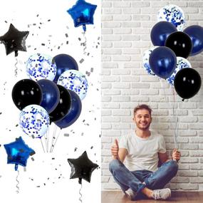 img 2 attached to 🎉 Dark Blue 18th Birthday Decorations for Boys and Girls - HAPPY BIRTHDAY Banner, Silver Number 18 Balloons, Deep Blue Theme Party Supplies Kit for Him or Her - 18 Years Old Birthday Party