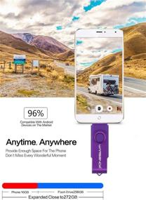 img 2 attached to 📱 WANSENDA OTG USB C Type C Flash Drive 2 in 1 USB 3.0/3.1 Thumb Drive 128GB Purple - Fast Transfer & Storage Solution