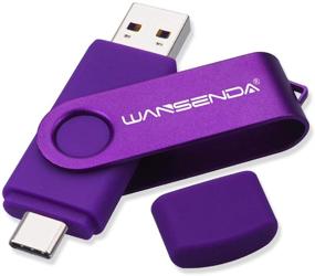 img 4 attached to 📱 WANSENDA OTG USB C Type C Flash Drive 2 in 1 USB 3.0/3.1 Thumb Drive 128GB Purple - Fast Transfer & Storage Solution