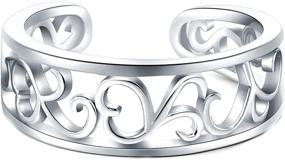 img 1 attached to 💎 Stunning Sterling Silver Hawaiian Adjustable Jewelry for Women by BORUO